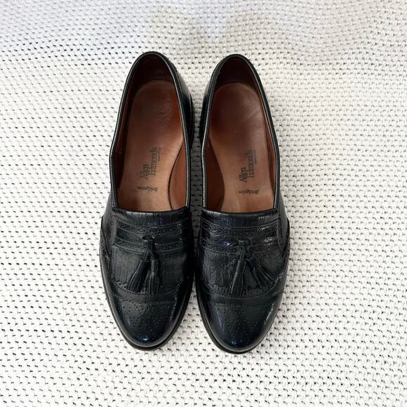 Allen Edmonds Bridgeton Black Penny Loafer Wing Tip Tassel Slip On Brogue 12C - Picture 5 of 11
